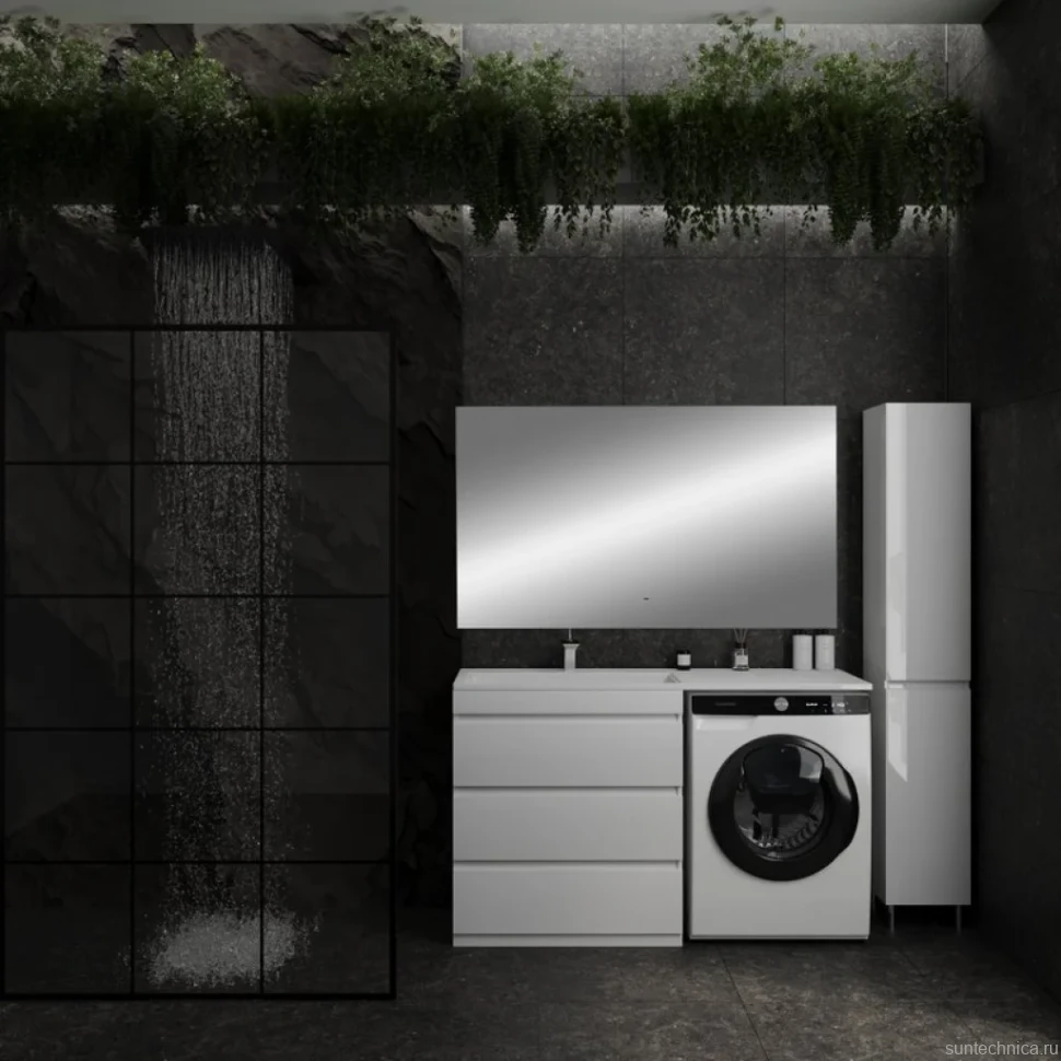 Мебель для ванной комнаты Style Line Даллас 140 L люкс, белая, зеркало DIWO Элиста