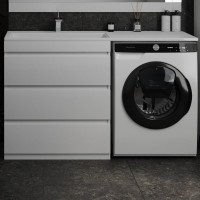 Мебель для ванной комнаты Style Line Даллас 140 L люкс, белая, зеркало DIWO Элиста