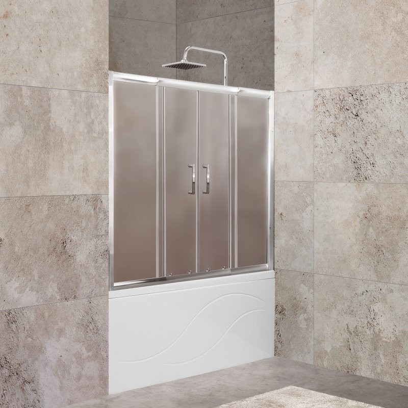 Шторка на ванну BelBagno Unique VF-2-150/180-140-P-Cr стекло punto