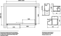 Душевой уголок Vegas Glass ZP+ZPV Tur Novo h1900 130*70 08 01 профиль глянцевый хром, стекло прозрачное