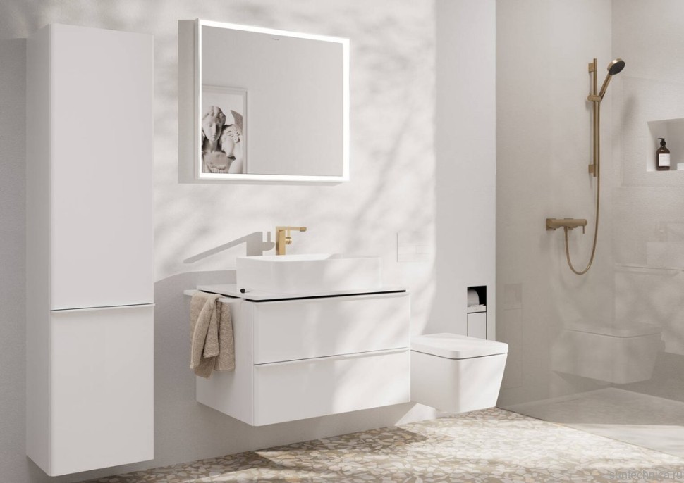Смеситель для раковины Hansgrohe Tecturis E 240 Fine 73070140 шлифованная бронза