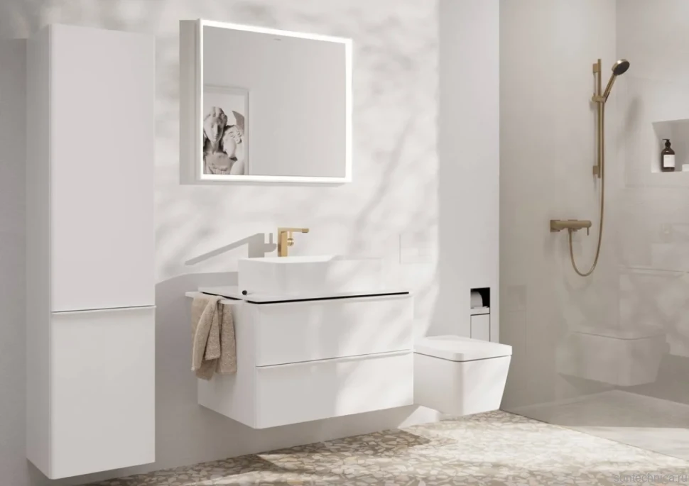 Смеситель для раковины Hansgrohe Tecturis E 240 Fine 73070140 шлифованная бронза