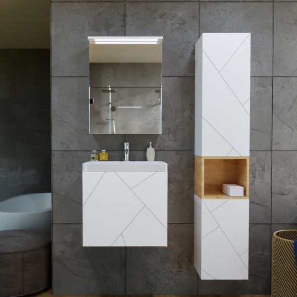 Мебель для ванной комнаты Бриклаер Кристалл 50 белая матовая