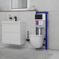 Комплект Lemark Glazer 100122432 безободковый, с микролифтом, кнопка смыва матовая черная soft touch