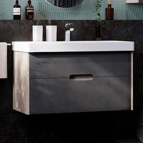 Тумба под раковину AQUATON Оливия 90 грей/дуб ойстер