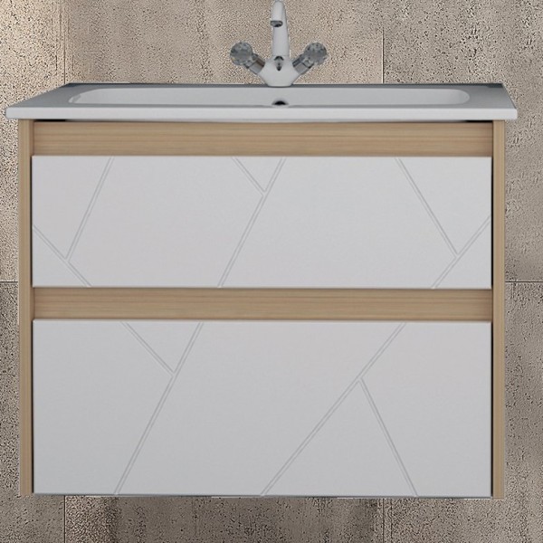 Тумба с раковиной ASB-Mebel Диана 60 белый, дуб янтарный