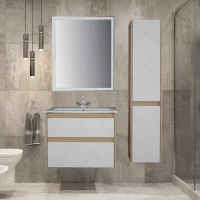 Тумба с раковиной ASB-Mebel Диана 60 белый, дуб янтарный