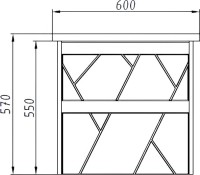 Тумба с раковиной ASB-Mebel Диана 60 белый, дуб янтарный