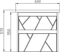 Тумба с раковиной ASB-Mebel Диана 60 белый, дуб янтарный