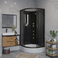 Душевая кабина Niagara Classic NG-6501-14BKG 90x90 см, без крыши, с гидромассажем