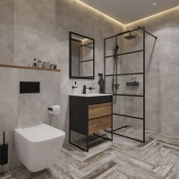 Мебель для ванной комнаты STWORKI Гриндстед 60 дуб таксония, антрацит матовый