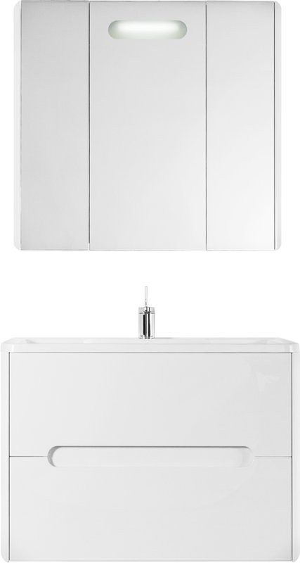 Зеркало-шкаф Vod-Ok Флорена 80 белое, с подсветкой