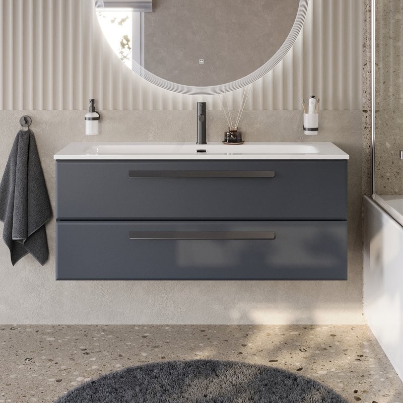 Тумба под раковину без столешницы Cezares Eco Cer-N 120 grafito, ручки матовые черные