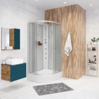 Душевая кабина Niagara Classic NG-33974-14RBKTG 90х70 см, без крыши, с гидромассажем и тропическим душем