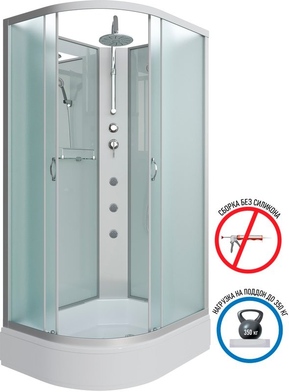 Душевая кабина Niagara Classic NG-33974-14RBKTG 90х70 см, без крыши, с гидромассажем и тропическим душем
