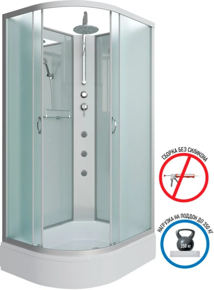 Душевая кабина Niagara Classic NG-33974-14RBKTG 90х70 см, без крыши, с гидромассажем и тропическим душем