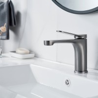Смеситель для раковины Shevanik S6201T оружейная сталь