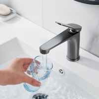 Смеситель для раковины Shevanik S6201T оружейная сталь