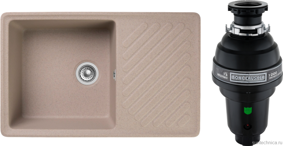 Комплект Мойка GranFest Quarz Z 52 песок + Измельчитель Bone Crusher BC 1000-AS