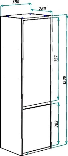 Шкаф пенал для ванной Bellezza Лоренцо 35 L белый