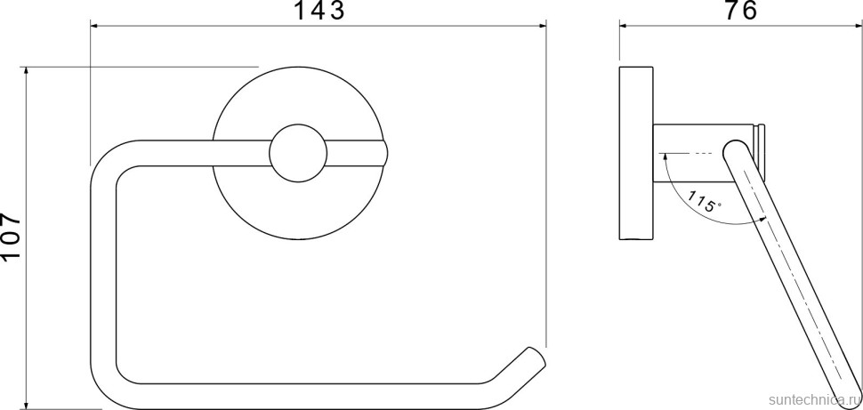 Набор Держатель AQUATEK Европа AQ4118CR хром + Ершик AQ4110CR хром
