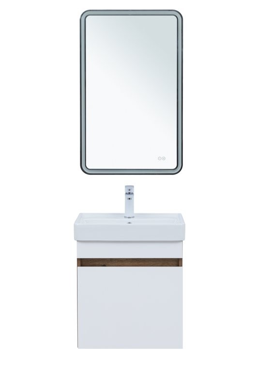 Мебель для ванной комнаты Aquanet Оптима 50 подвесная, дуб рустикальный, белый сатин