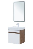 Мебель для ванной комнаты Aquanet Оптима 50 подвесная, дуб рустикальный, белый сатин