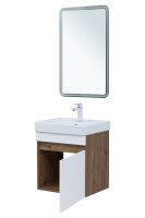 Мебель для ванной комнаты Aquanet Оптима 50 подвесная, дуб рустикальный, белый сатин