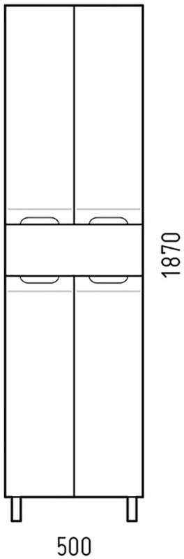 Шкаф-пенал для ванной Corozo Лея Z1 50