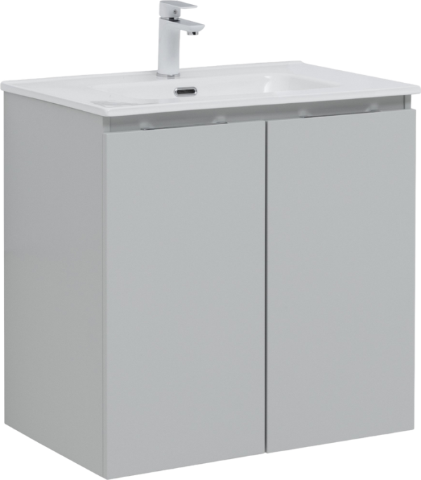 Тумба под раковину Aquanet Алвита 70 подвесная, серая