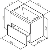 Тумба под раковину без столешницы AM.PM Gem 60 орех, подвесная
