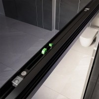 Душевой уголок Veconi Premium Trento PTC-SP-30B 130x100, профиль черный матовый, стекло прозрачное
