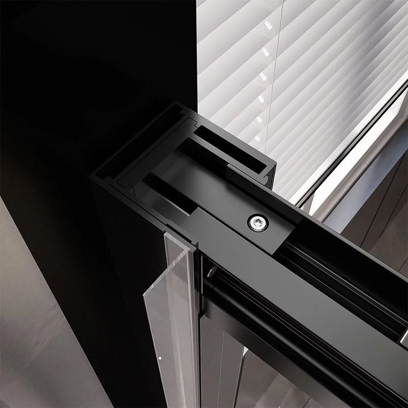 Душевой уголок Veconi Premium Trento PTC-SP-30B 130x100, профиль черный матовый, стекло прозрачное