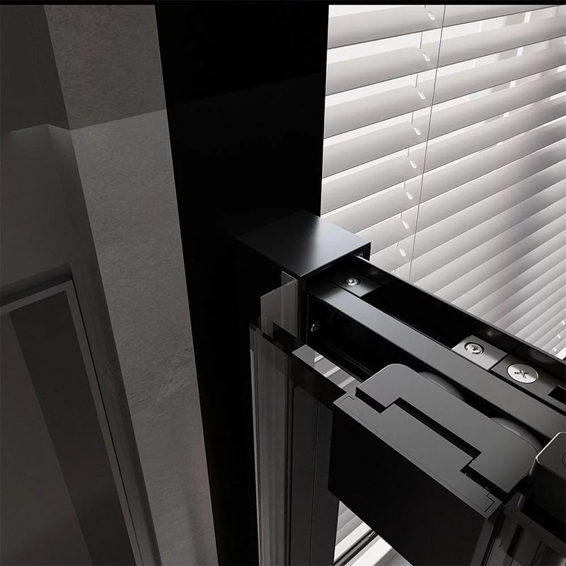 Душевой уголок Veconi Premium Trento PTC-SP-30B 130x100, профиль черный матовый, стекло прозрачное