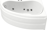 Акриловая ванна Bas Алегра R 150x90 см, угловая, правая, пристенная, с гидромассажем, белая, асимметричная, с каркасом