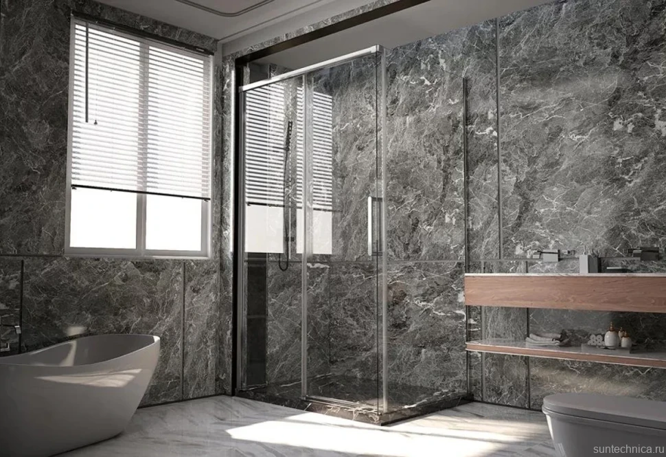 Душевой уголок Veconi Premium Trento PTC-SP-40CH 120x90, профиль хром, стекло прозрачное