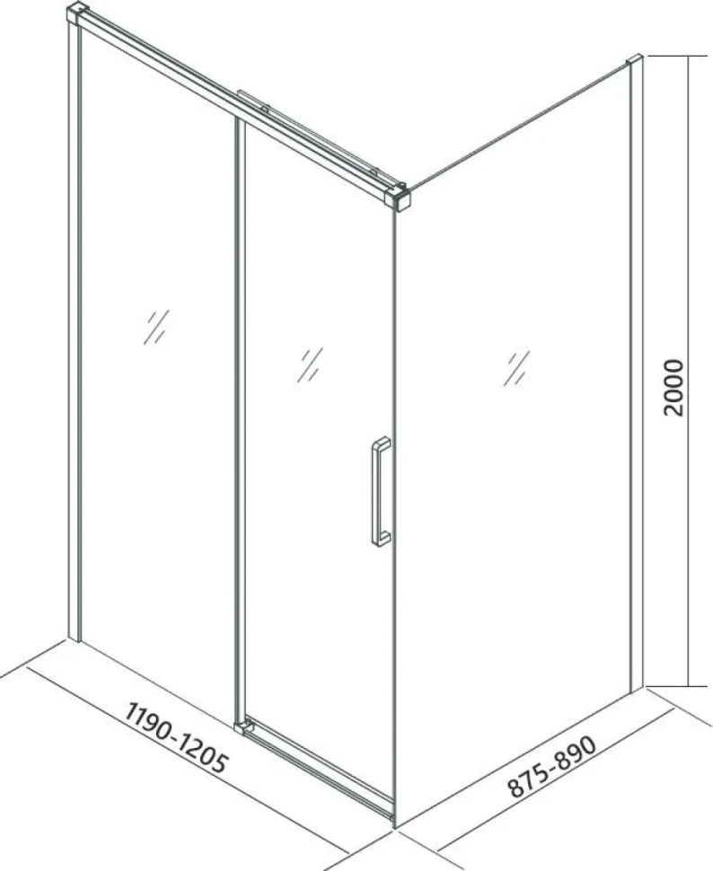 Душевой уголок Veconi Premium Trento PTC-SP-40CH 120x90, профиль хром, стекло прозрачное