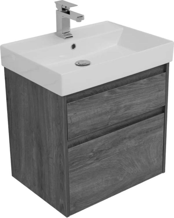 Тумба с раковиной Aquanet Nova Lite 60 дуб рошелье, 2 ящика