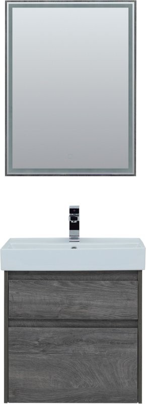 Тумба с раковиной Aquanet Nova Lite 60 дуб рошелье, 2 ящика