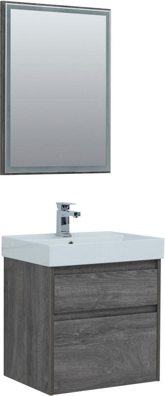 Тумба с раковиной Aquanet Nova Lite 60 дуб рошелье, 2 ящика