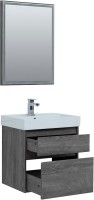 Тумба с раковиной Aquanet Nova Lite 60 дуб рошелье, 2 ящика