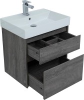 Тумба с раковиной Aquanet Nova Lite 60 дуб рошелье, 2 ящика