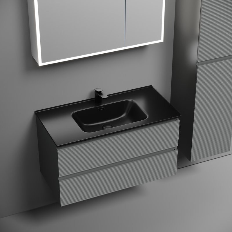 Мебель для ванной комнаты Sancos Folk 90 ergraut soft, раковина CN7002MB