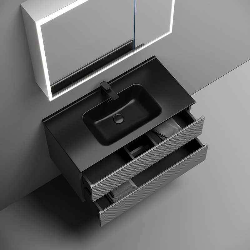 Мебель для ванной комнаты Sancos Folk 90 ergraut soft, раковина CN7002MB