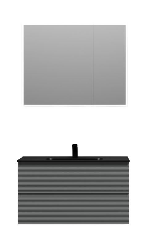 Мебель для ванной комнаты Sancos Folk 90 ergraut soft, раковина CN7002MB