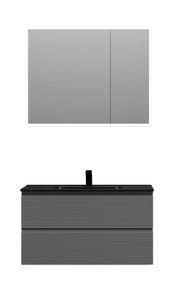 Мебель для ванной комнаты Sancos Folk 90 ergraut soft, раковина CN7002MB
