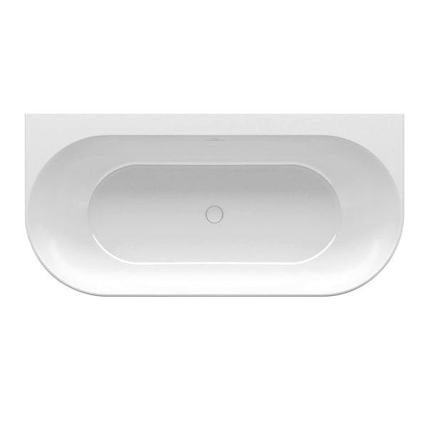 Акриловая ванна Ravak Freedom 165x80 см, пристенная, белая, с каркасом, со сливом-переливом, фурнитура белая