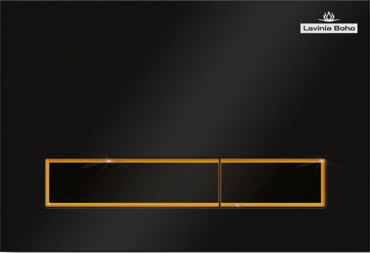 Комплект Унитаз подвесной безободковый Bell Pro Rimless 3301101R + Быстросъемное сиденье микролифт 33290100 + Система инсталляции для унитазов Relfix 38010010 + Кнопка смыва Relfix 38050801 матовая черная, золотой глянец