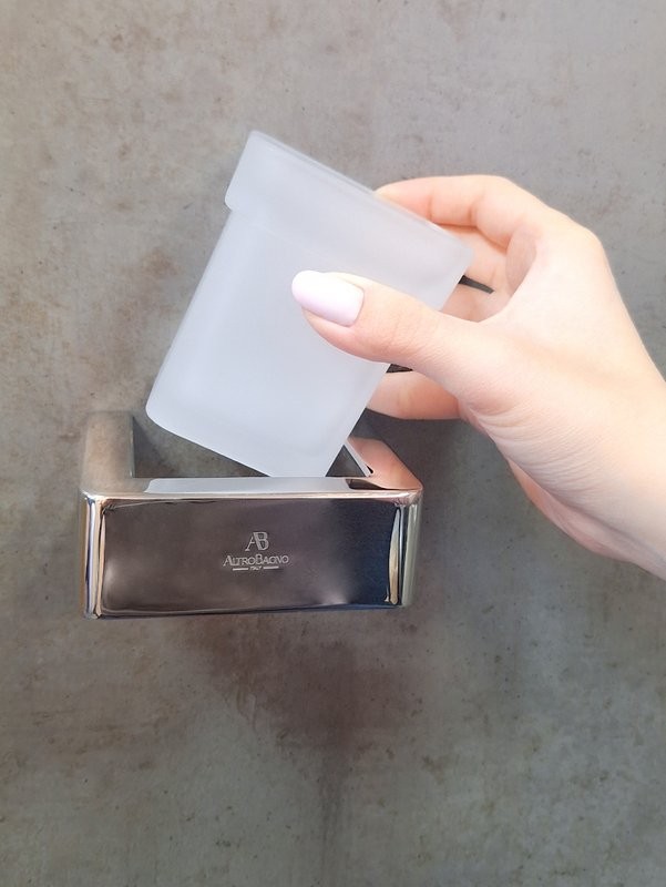 Стакан для ванной AltroBagno Aperto 080202 Cr настенный, хром, стеклянный