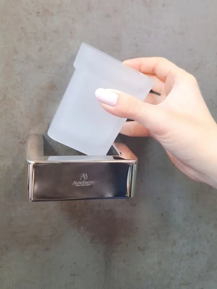 Стакан для ванной AltroBagno Aperto 080202 Cr настенный, хром, стеклянный